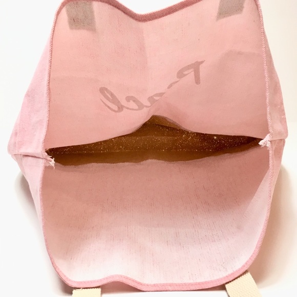 Pink Peace Canvas Tote Bag with Cork Bottom - Picture 7 of 8